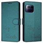 For T-Mobile REVVL 7 Pro 5G Smile Embossing RFID Leather Phone Case(Peacock Green) - 3