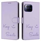 For T-Mobile REVVL 7 Pro 5G Smile Embossing RFID Leather Phone Case(Light Purple) - 3