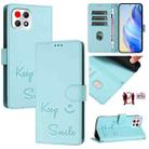 For T-Mobile REVVL 7 5G Smile Embossing RFID Leather Phone Case(Mint Green) - 1