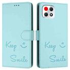 For T-Mobile REVVL 7 5G Smile Embossing RFID Leather Phone Case(Mint Green) - 3