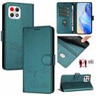 For T-Mobile REVVL 7 5G Smile Embossing RFID Leather Phone Case(Peacock Green) - 1