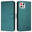 For T-Mobile REVVL 7 5G Smile Embossing RFID Leather Phone Case(Peacock Green) - 3