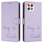 For T-Mobile REVVL 7 5G Smile Embossing RFID Leather Phone Case(Light Purple) - 3