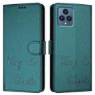 For T-Mobile REVVL 6 / 6x 5G Smile Embossing RFID Leather Phone Case(Peacock Green) - 3