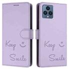 For T-Mobile REVVL 6 / 6x 5G Smile Embossing RFID Leather Phone Case(Light Purple) - 3