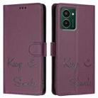 For HMD Pulse Pro  Smile Embossing RFID Leather Phone Case(Violet) - 3