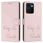 For HMD Skyline Smile Embossing RFID Leather Phone Case(Pink) - 3