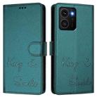 For HMD Skyline Smile Embossing RFID Leather Phone Case(Peacock Green) - 3