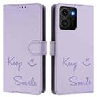 For HMD Skyline Smile Embossing RFID Leather Phone Case(Light Purple) - 3