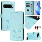 For Google Pixel 9 Pro XL Smile Embossing RFID Leather Phone Case(Mint Green) - 1