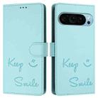 For Google Pixel 9 Pro XL Smile Embossing RFID Leather Phone Case(Mint Green) - 3