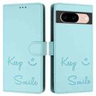 For Google Pixel 8a Smile Embossing RFID Leather Phone Case(Mint Green) - 3