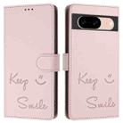 For Google Pixel 8a Smile Embossing RFID Leather Phone Case(Pink) - 3