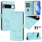 For Google Pixel 8 Pro Smile Embossing RFID Leather Phone Case(Mint Green) - 1