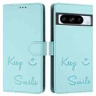 For Google Pixel 8 Pro Smile Embossing RFID Leather Phone Case(Mint Green) - 3