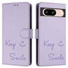 For Google Pixel 8 Smile Embossing RFID Leather Phone Case(Light Purple) - 3