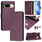 For Google Pixel 8 Smile Embossing RFID Leather Phone Case(Violet) - 1