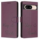 For Google Pixel 8 Smile Embossing RFID Leather Phone Case(Violet) - 3