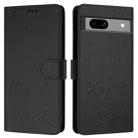 For Google Pixel 7a Smile Embossing RFID Leather Phone Case(Black) - 3