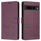 For Google Pixel 7 Pro Smile Embossing RFID Leather Phone Case(Violet) - 3