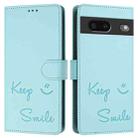 For Google Pixel 7 Smile Embossing RFID Leather Phone Case(Mint Green) - 3