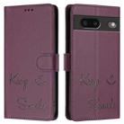 For Google Pixel 7 Smile Embossing RFID Leather Phone Case(Violet) - 3