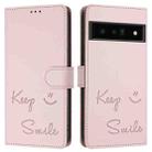 For Google Pixel 6 Pro Smile Embossing RFID Leather Phone Case(Pink) - 3