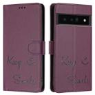 For Google Pixel 6 Pro Smile Embossing RFID Leather Phone Case(Violet) - 3