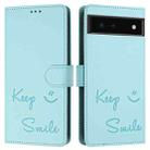 For Google Pixel 6 Smile Embossing RFID Leather Phone Case(Mint Green) - 3