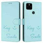 For Google Pixel 5a Smile Embossing RFID Leather Phone Case(Mint Green) - 3