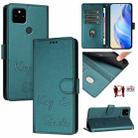 For Google Pixel 5a Smile Embossing RFID Leather Phone Case(Peacock Green) - 1