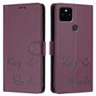 For Google Pixel 5a Smile Embossing RFID Leather Phone Case(Violet) - 3