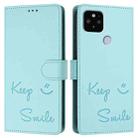 For Google Pixel 5 XL / Pixel 4a 5G Smile Embossing RFID Leather Phone Case(Mint Green) - 3