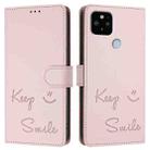 For Google Pixel 5 XL / Pixel 4a 5G Smile Embossing RFID Leather Phone Case(Pink) - 3