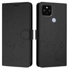 For Google Pixel 5 XL / Pixel 4a 5G Smile Embossing RFID Leather Phone Case(Black) - 3