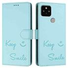 For Google Pixel 5 Smile Embossing RFID Leather Phone Case(Mint Green) - 3