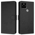 For Google Pixel 5 Smile Embossing RFID Leather Phone Case(Black) - 3