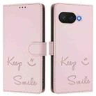 For Google Pixel 9a Smile Embossing RFID Leather Phone Case(Pink) - 3