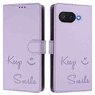 For Google Pixel 9a Smile Embossing RFID Leather Phone Case(Light Purple) - 3