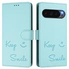 For Google Pixel 10 5G / 10 Pro 5G Global Smile Embossing RFID Leather Phone Case(Mint Green) - 2