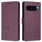 For Google Pixel 10 5G / 10 Pro 5G Global Smile Embossing RFID Leather Phone Case(Violet) - 2