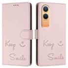 For OnePlus Nord CE4 Lite Smile Embossing RFID Leather Phone Case(Pink) - 3