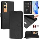 For OnePlus Nord CE4 Lite Smile Embossing RFID Leather Phone Case(Black) - 1