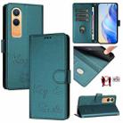 For OnePlus Nord CE4 Lite Smile Embossing RFID Leather Phone Case(Peacock Green) - 1