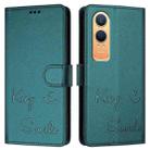 For OnePlus Nord CE4 Lite Smile Embossing RFID Leather Phone Case(Peacock Green) - 3