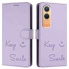 For OnePlus Nord CE4 Lite Smile Embossing RFID Leather Phone Case(Light Purple) - 3