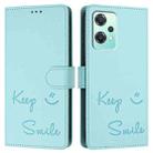 For OnePlus Nord CE 2 Lite 5G Smile Embossing RFID Leather Phone Case(Mint Green) - 3