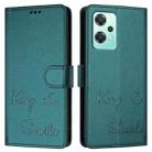 For OnePlus Nord CE 2 Lite 5G Smile Embossing RFID Leather Phone Case(Peacock Green) - 3