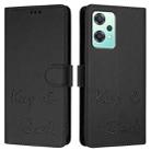 For OnePlus Nord 2 Lite Smile Embossing RFID Leather Phone Case(Black) - 3