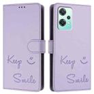 For OnePlus Nord 2 Lite Smile Embossing RFID Leather Phone Case(Light Purple) - 3